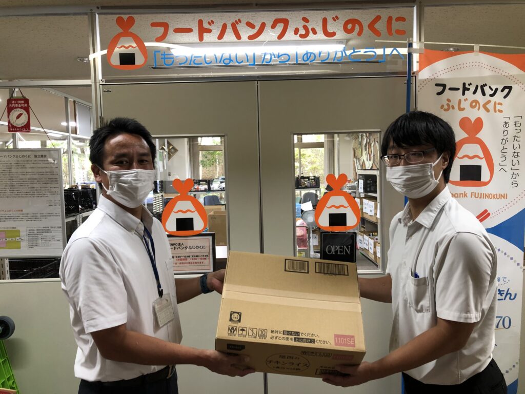 静岡県立清水特別支援学校から食品を寄贈していただきました。